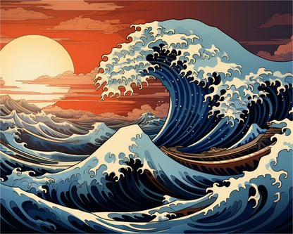 Sunset Ocean Wave – Paint by Numbers Kit