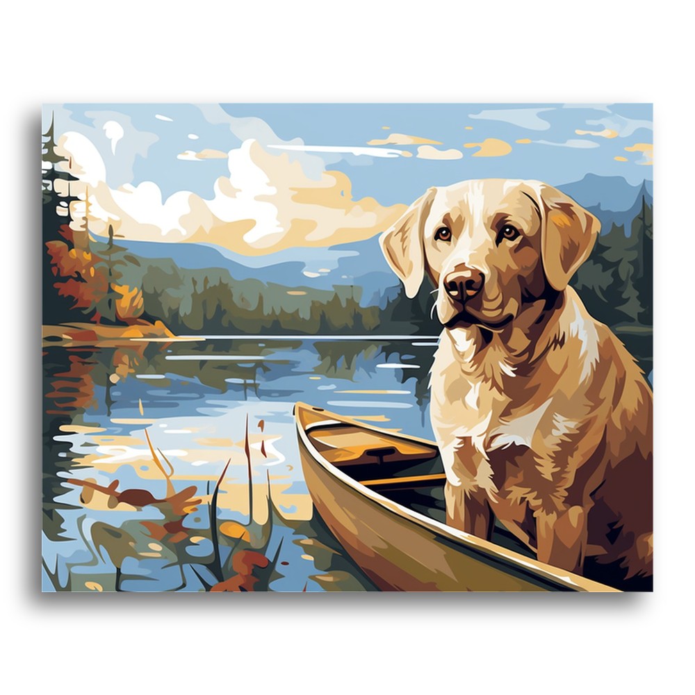 Lakeside Labrador Canoe – Paint by Numbers Kit