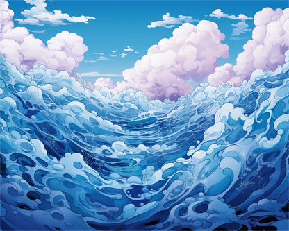Celestial Ocean Waves – Paint by Numbers Kit