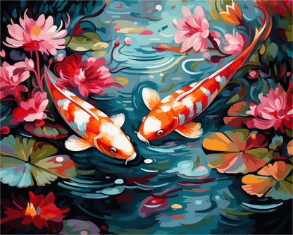 Koi Pond Harmony – Paint by Numbers Kit