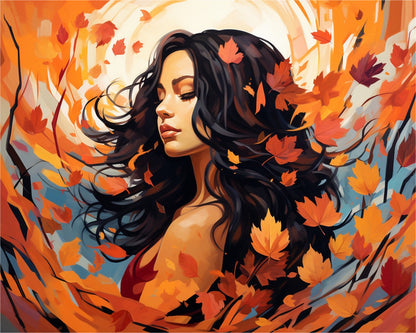 Autumn Breeze Woman – Paint by Numbers Kit