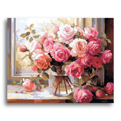 Elegant Pink Roses – Paint by Numbers Kit