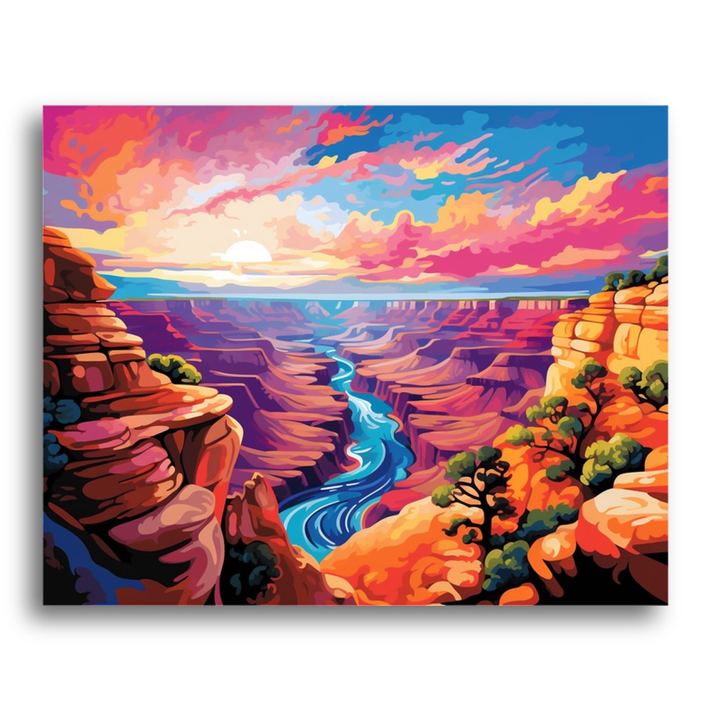 Sunset Canyon River – Paint by Numbers Kit
