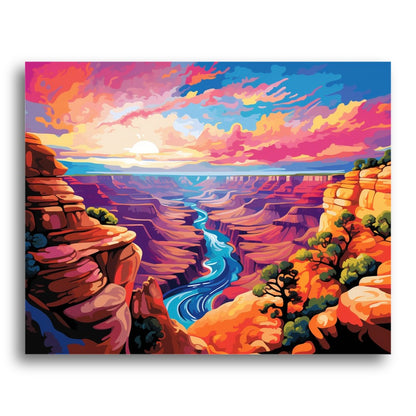 Sunset Canyon River – Paint by Numbers Kit