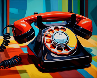 Retro Rotary Telephone – Paint by Numbers Kit