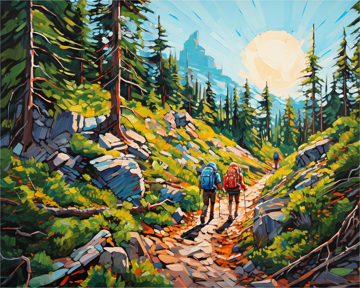 Mountain Trail Hikers – Paint by Numbers Kit