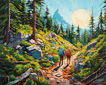 Mountain Trail Hikers – Paint by Numbers Kit