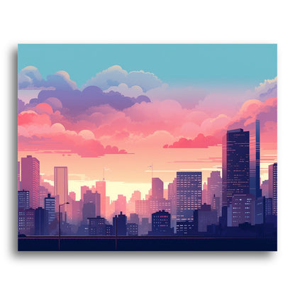 Sunset City Skyline – Paint by Numbers Kit