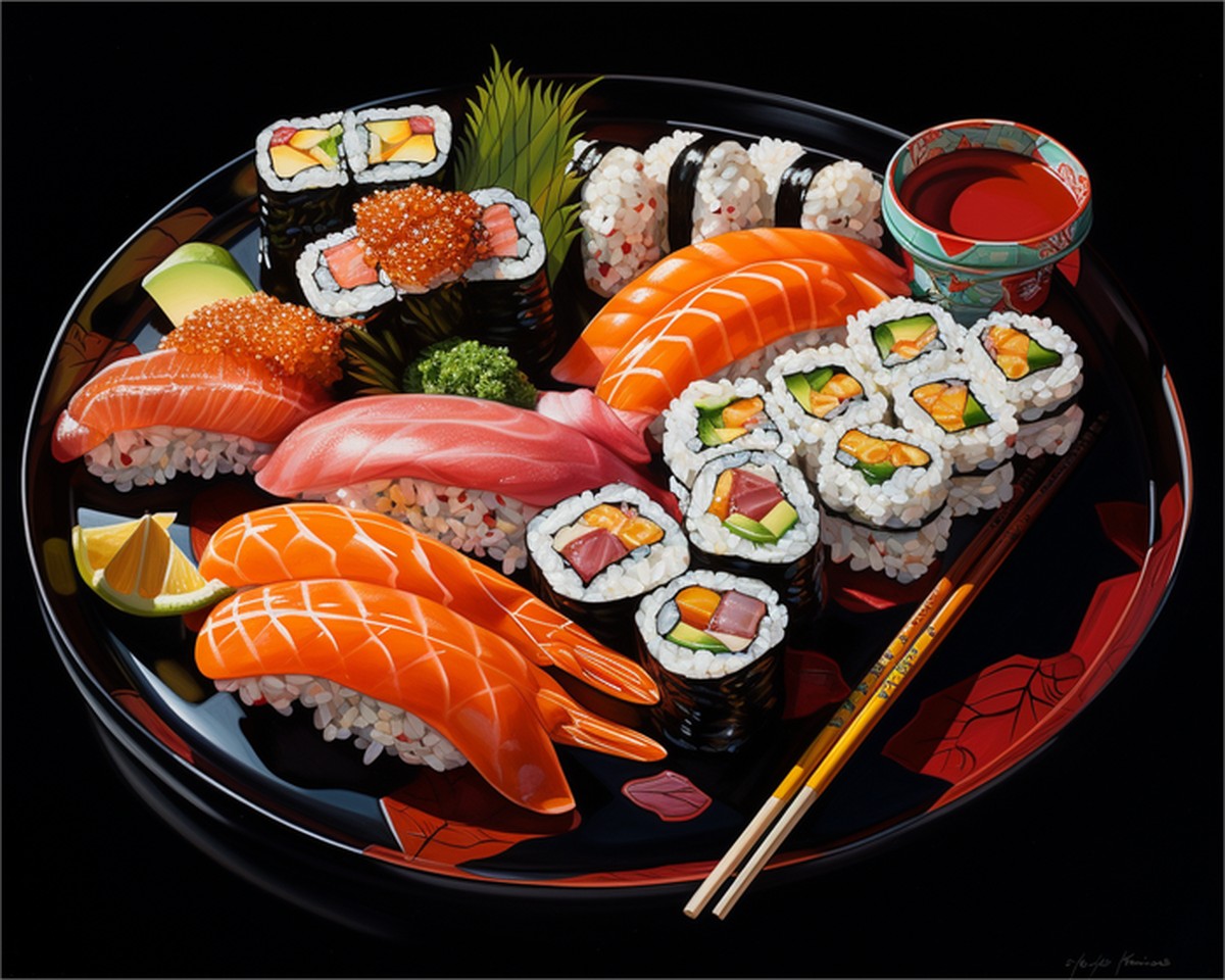 Elegant Sushi Platter – Paint by Numbers Kit