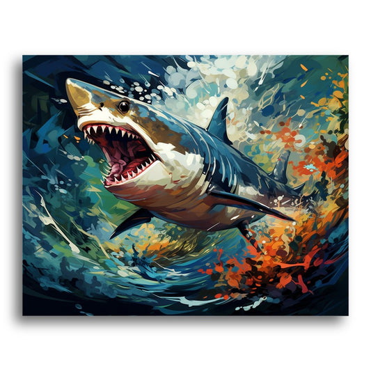 Fierce Ocean Shark – Paint by Numbers Kit