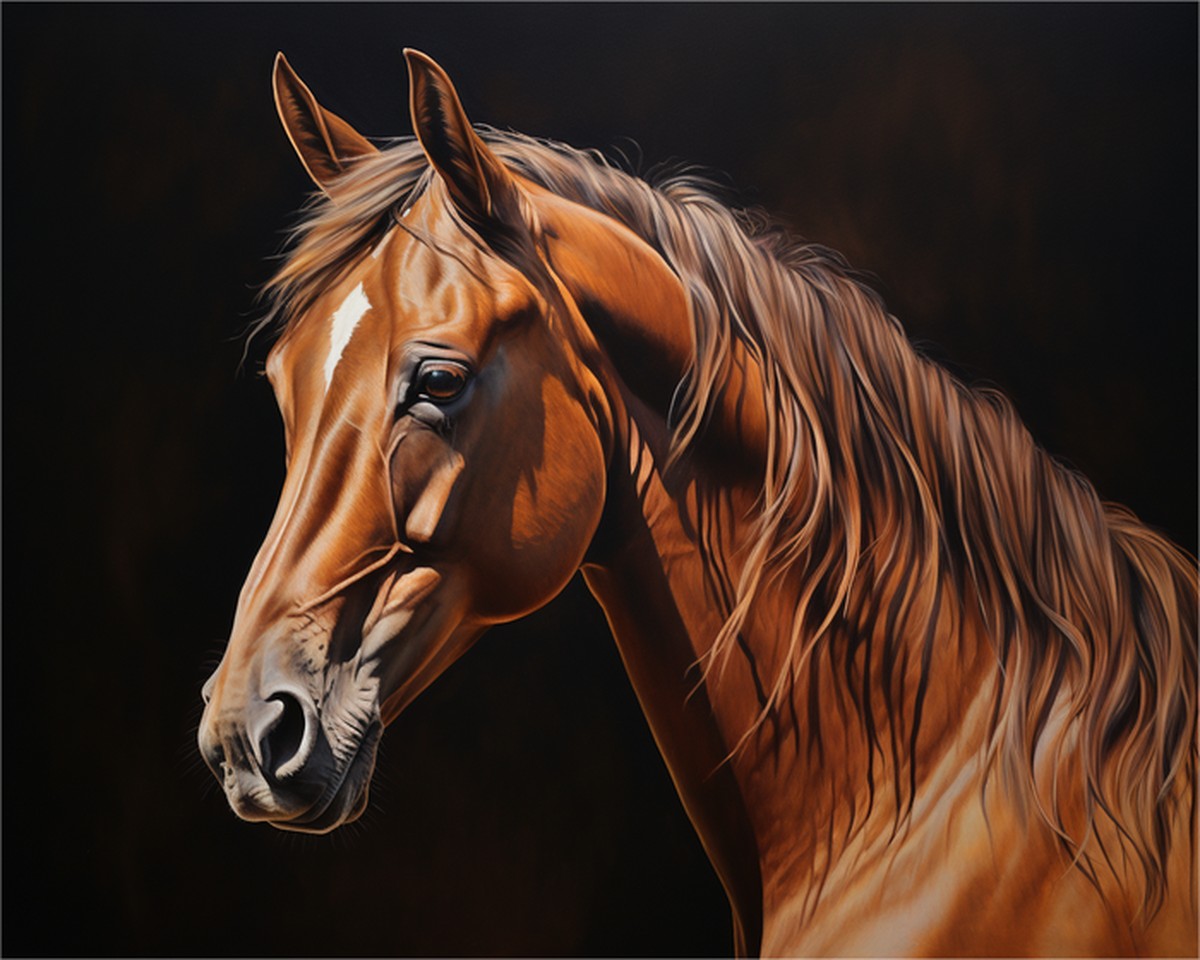 Majestic Chestnut Horse – Paint by Numbers Kit
