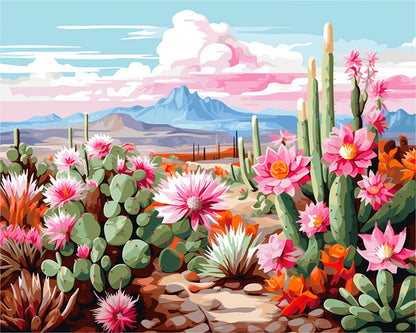 Desert Bloom Cactus – Paint by Numbers Kit