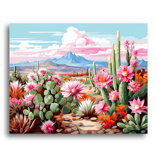 Desert Bloom Cactus – Paint by Numbers Kit