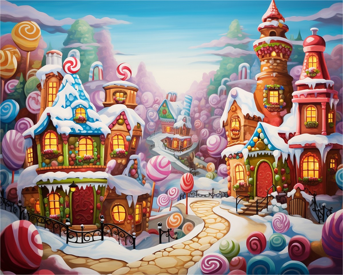 Candy Village Wonderland – Paint by Numbers Kit