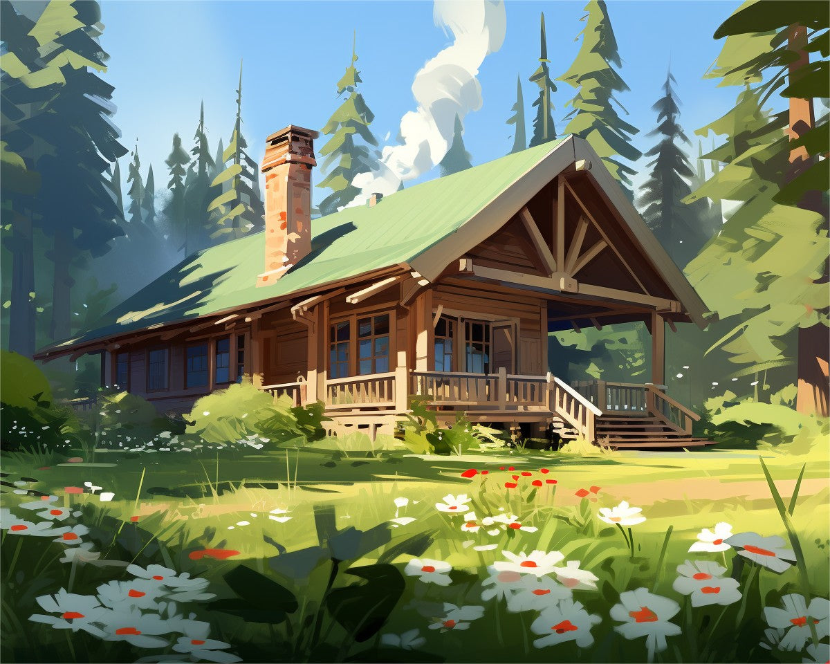 Cottage in the Forest – Paint by Numbers Kit