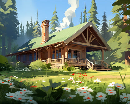 Cottage in the Forest – Paint by Numbers Kit