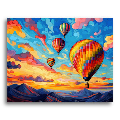 Sunset Hot Air Balloons – Paint by Numbers Kit