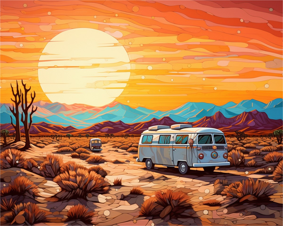 Desert Sunset Vans – Paint by Numbers Kit