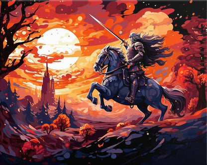 Armoured Knight on Horse – Paint by Numbers Kit