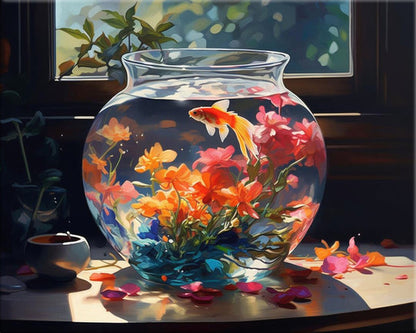 Golden Fish Bowl – Paint by Numbers Kit
