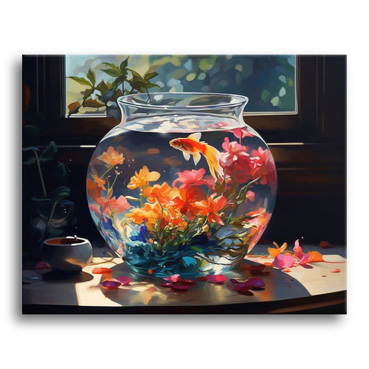 Golden Fish Bowl – Paint by Numbers Kit