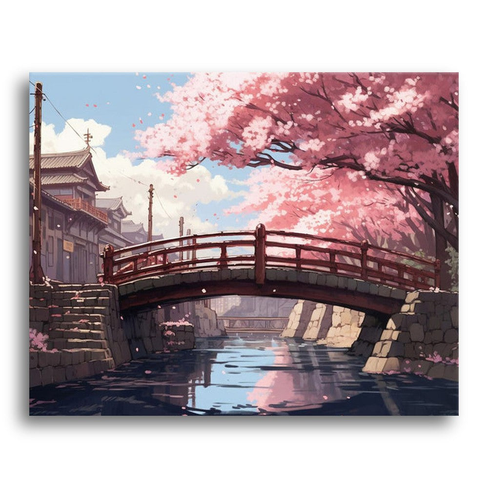 Cherry Blossom Bridge – Paint by Numbers Kit