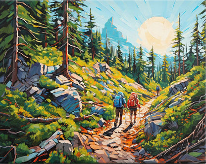 Sunlit Mountain Trail – Paint by Numbers Kit