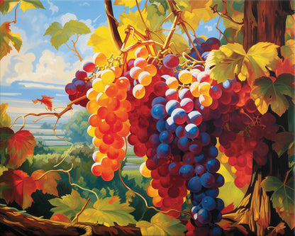 Sunlit Vineyard Grapes – Paint by Numbers Kit