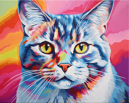 Vibrant Cat Portrait – Paint by Numbers Kit