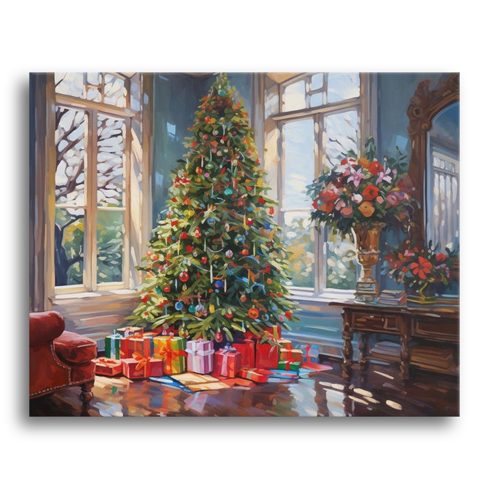 Sunlit Christmas Tree – Paint by Numbers Kit