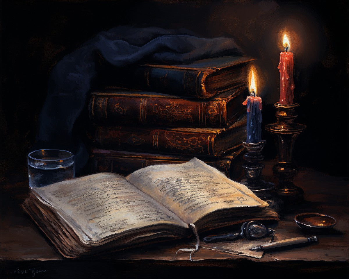Candlelit Vintage Books – Paint by Numbers Kit
