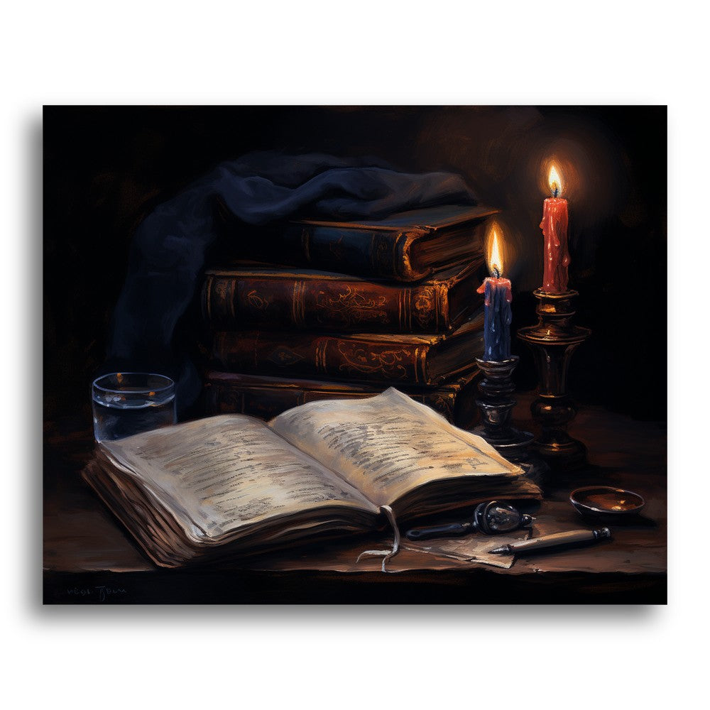 Candlelit Vintage Books – Paint by Numbers Kit