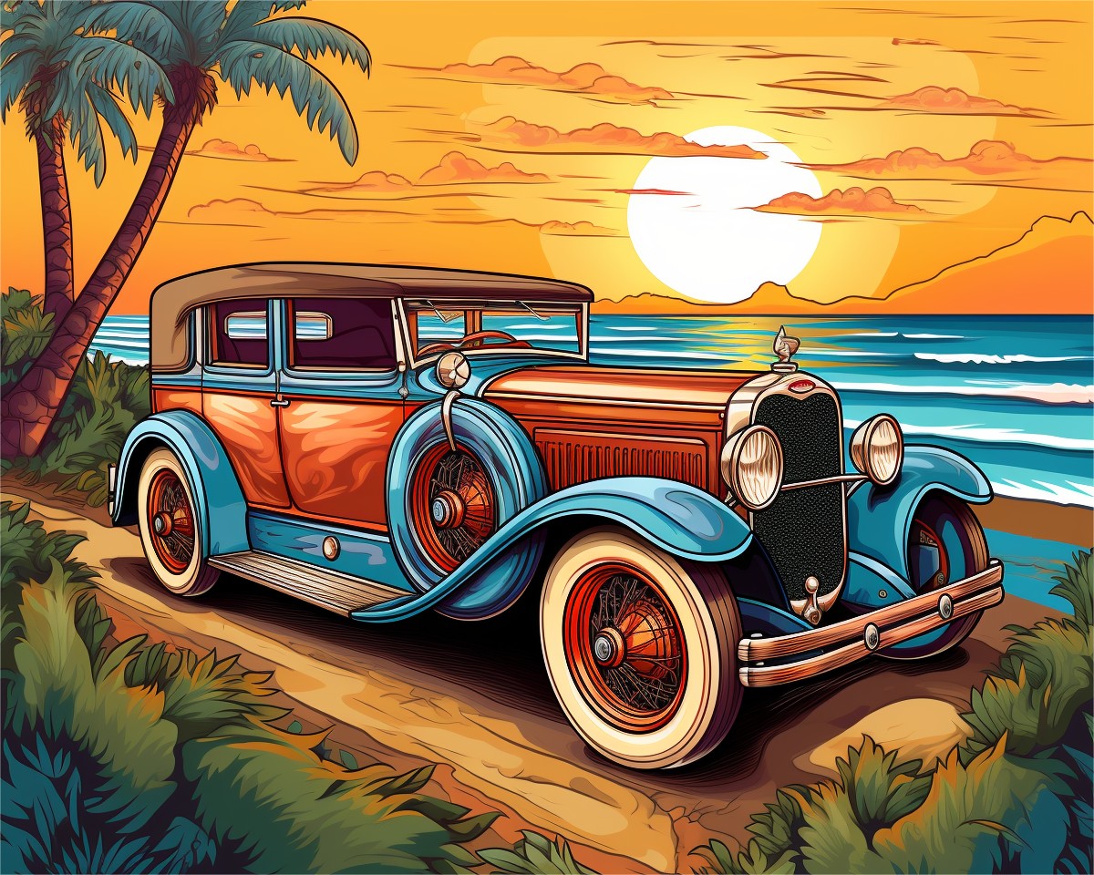 Vintage Coastal Cruiser – Paint by Numbers Kit