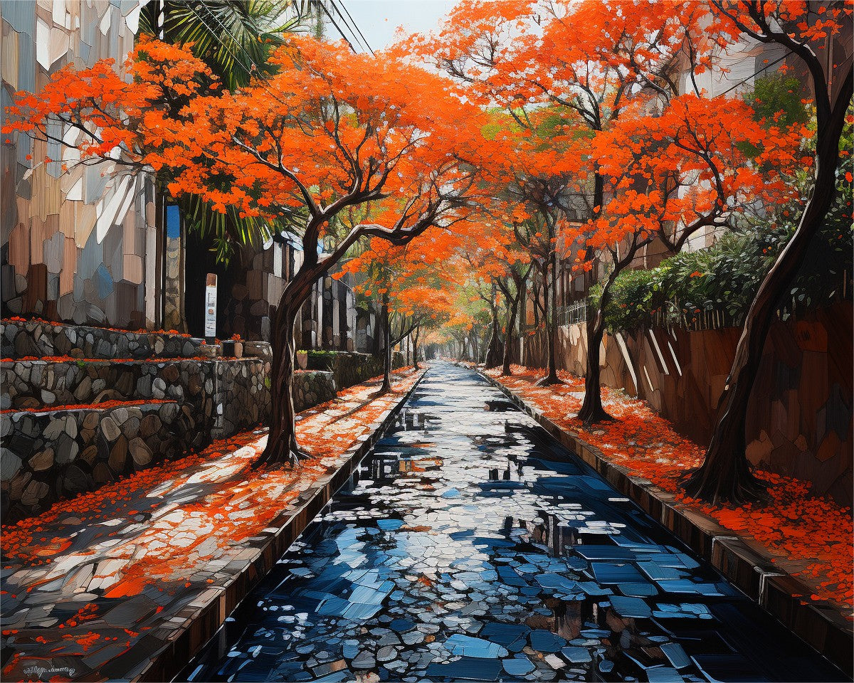 Autumn Canal Walk – Paint by Numbers Kit