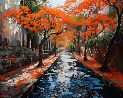 Autumn Canal Walk – Paint by Numbers Kit