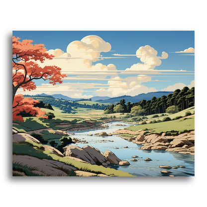 Tranquil River Valley – Paint by Numbers Kit