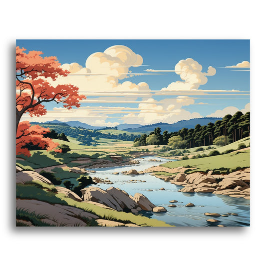 Tranquil River Valley – Paint by Numbers Kit
