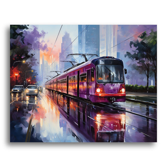 Urban Twilight Tram – Paint by Numbers Kit