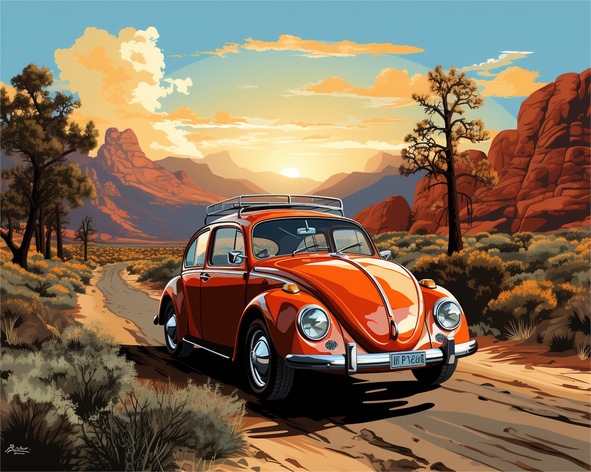 Sunset Desert Beetle – Paint by Numbers Kit