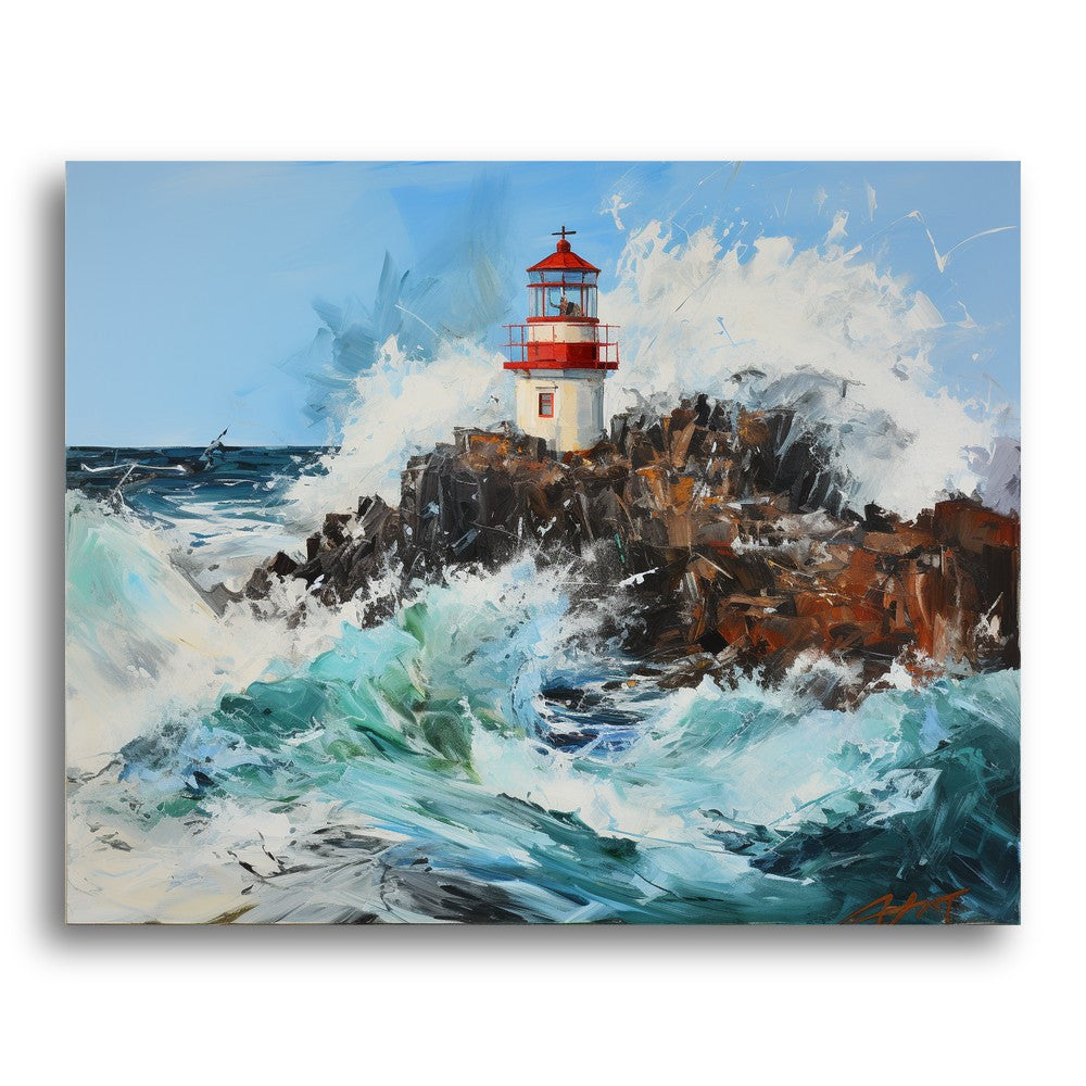 Crashing Waves Lighthouse – Paint by Numbers Kit