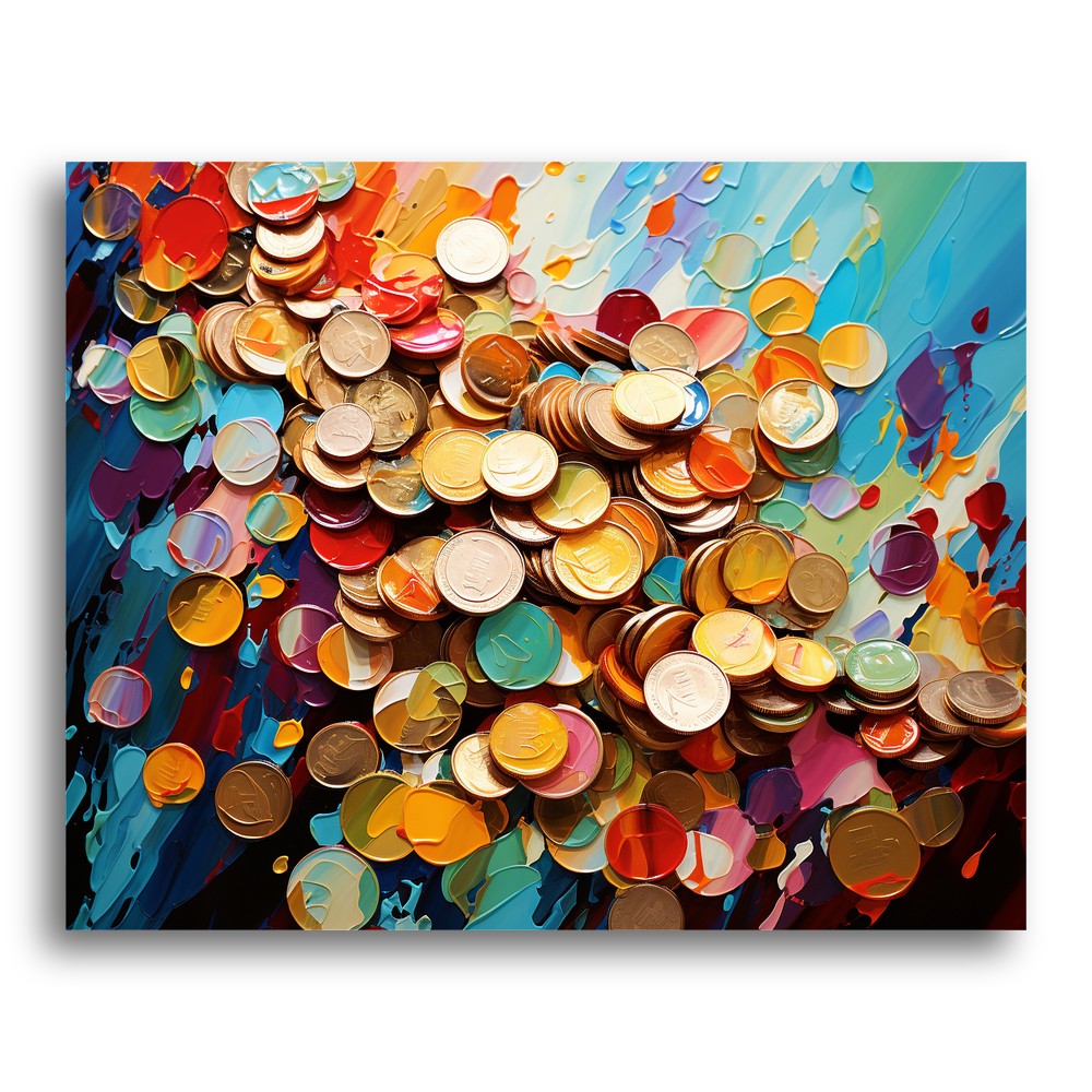 Colorful Coin Cascade – Paint by Numbers Kit