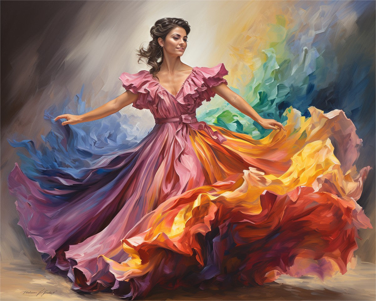 Vibrant Dancing Dress – Paint by Numbers Kit