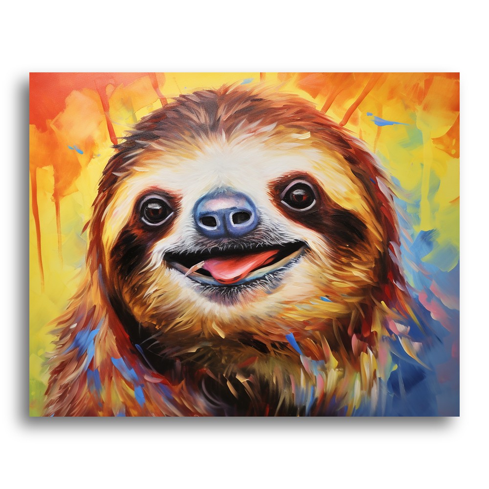 Joyful Sloth Portrait – Paint by Numbers Kit