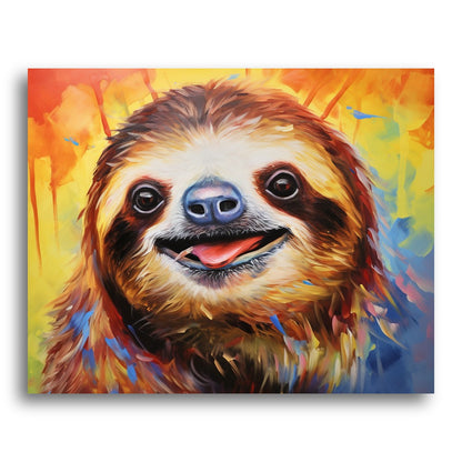 Joyful Sloth Portrait – Paint by Numbers Kit