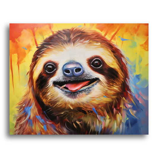Joyful Sloth Portrait – Paint by Numbers Kit