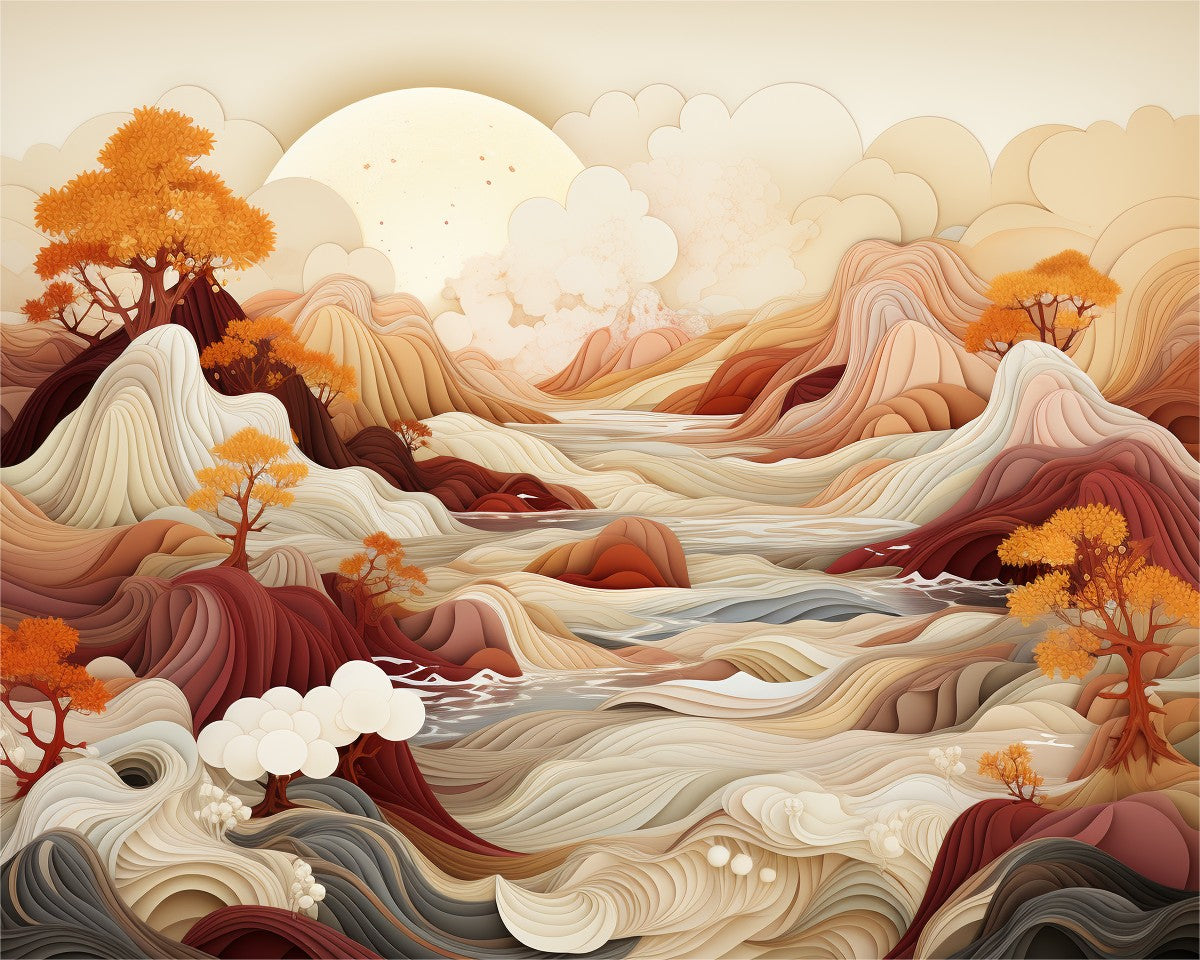 Autumn River Landscape – Paint by Numbers Kit
