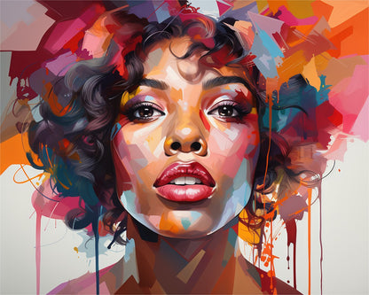 Vibrant Woman Portrait – Paint by Numbers Kit