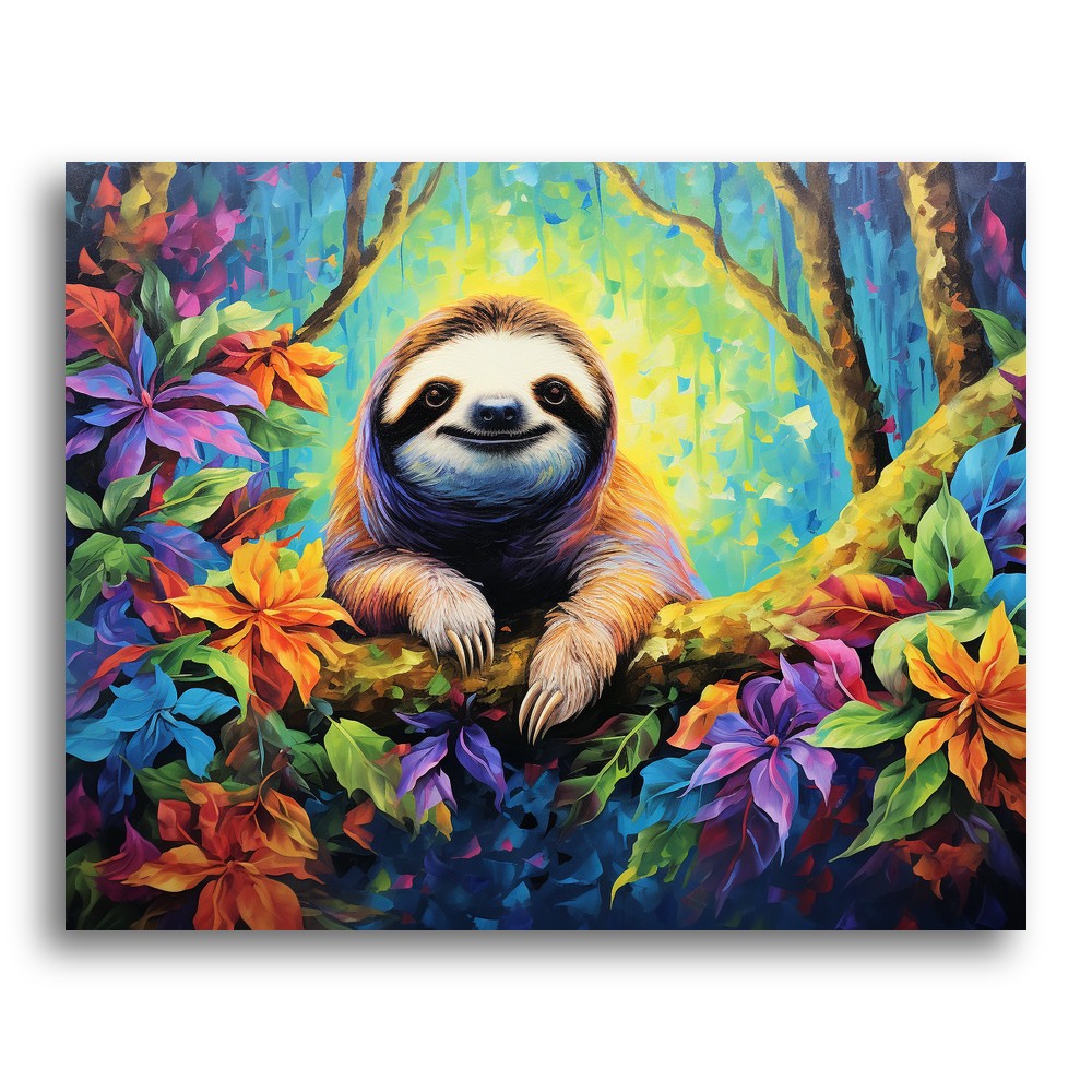 Radiant Sloth Haven – Paint by Numbers Kit