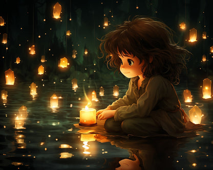 Lantern Light Child – Paint by Numbers Kit