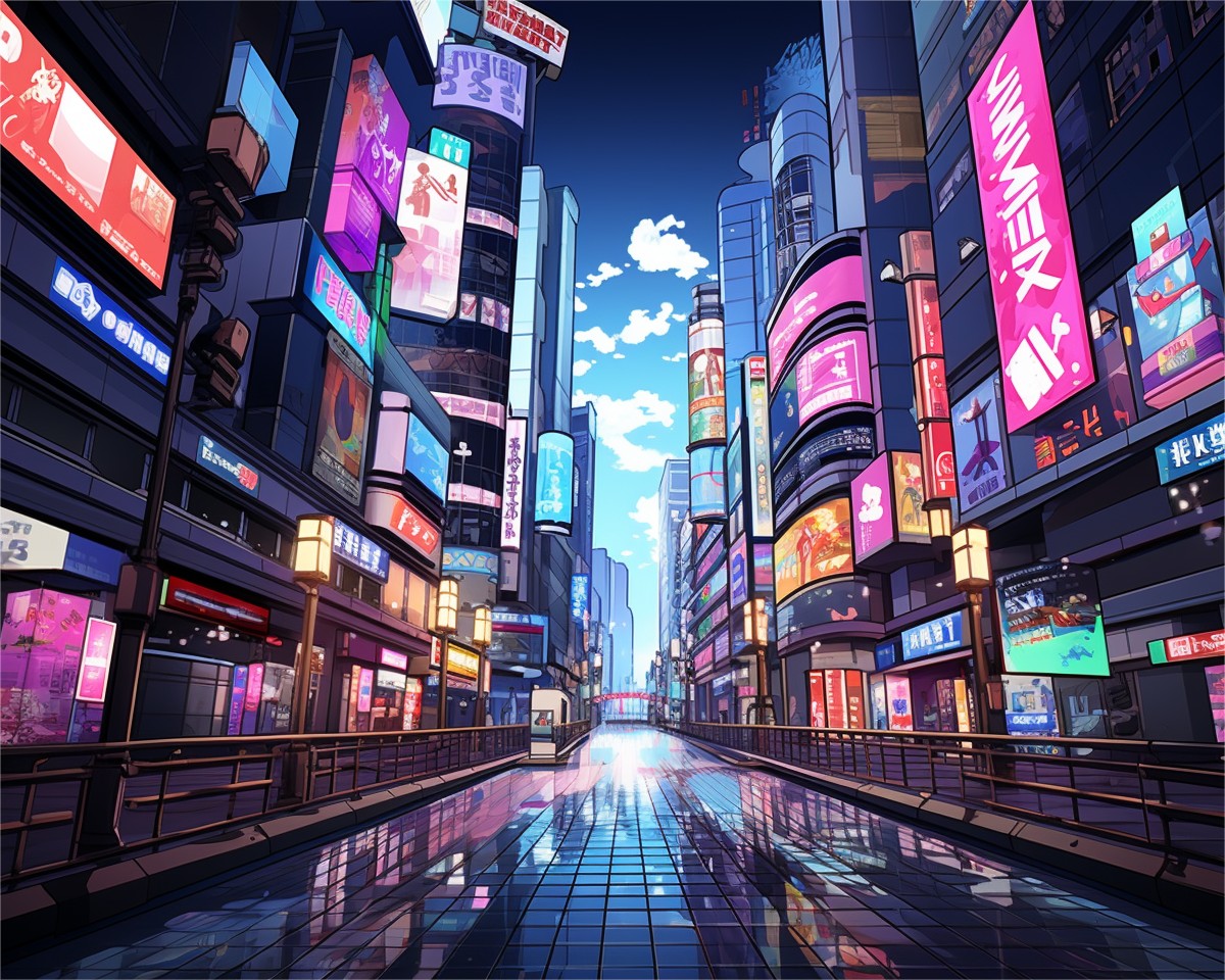 Neon Cityscape Reflection – Paint by Numbers Kit